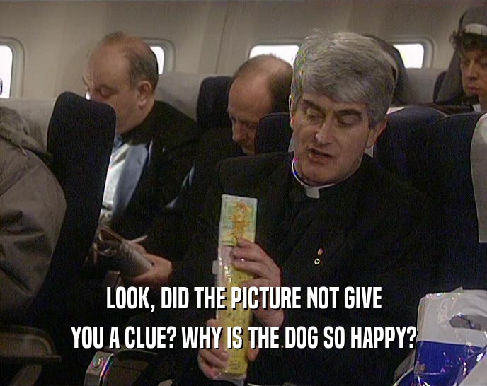 LOOK, DID THE PICTURE NOT GIVE YOU A CLUE? WHY IS THE DOG SO HAPPY? 