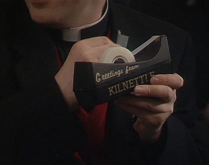 (RECORDING) 'YOU HAVE USED ONE INCH OF STICKY TAPE. GOD BLESS YOU.' 