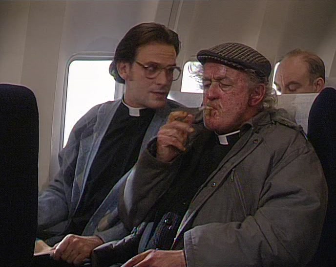NOW, REALLY, FATHER, THIS IS A NO-SMOKING FLIGHT. 