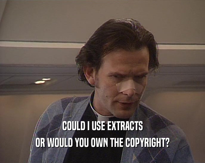 COULD I USE EXTRACTS OR WOULD YOU OWN THE COPYRIGHT? 