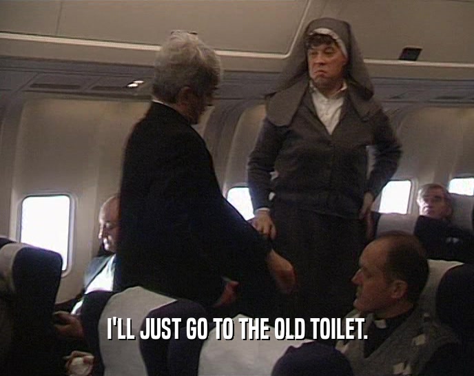 I'LL JUST GO TO THE OLD TOILET.  