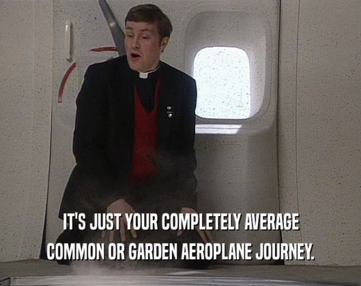 IT'S JUST YOUR COMPLETELY AVERAGE COMMON OR GARDEN AEROPLANE JOURNEY. 
