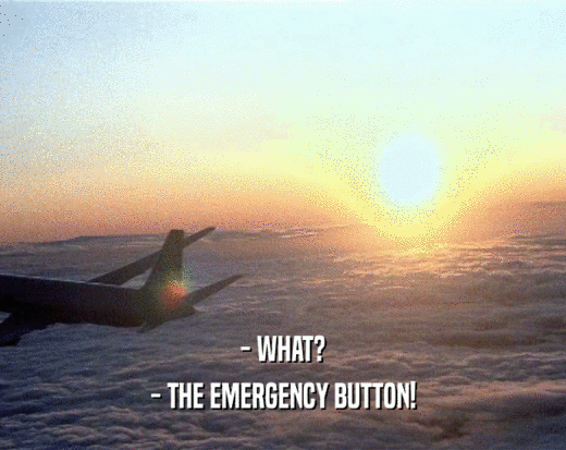 - WHAT? - THE EMERGENCY BUTTON! 