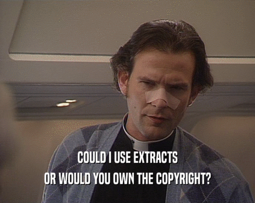COULD I USE EXTRACTS OR WOULD YOU OWN THE COPYRIGHT? 