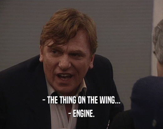 - THE THING ON THE WING...
 - ENGINE.
 