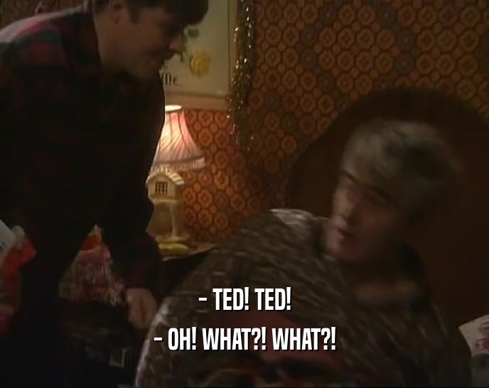 - TED! TED! - OH! WHAT?! WHAT?! 