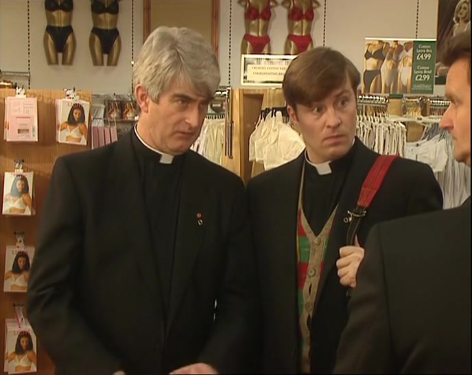 YOU KNOW, FOUR PRIESTS, HANGING ROUND THE, UM, FRILLY SECTION. 