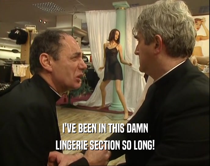 I'VE BEEN IN THIS DAMN LINGERIE SECTION SO LONG! 