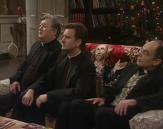 FATHER JACK LIKES US ALL TO STAND UP WHEN THAT BIT OF MUSIC COMES ON. 