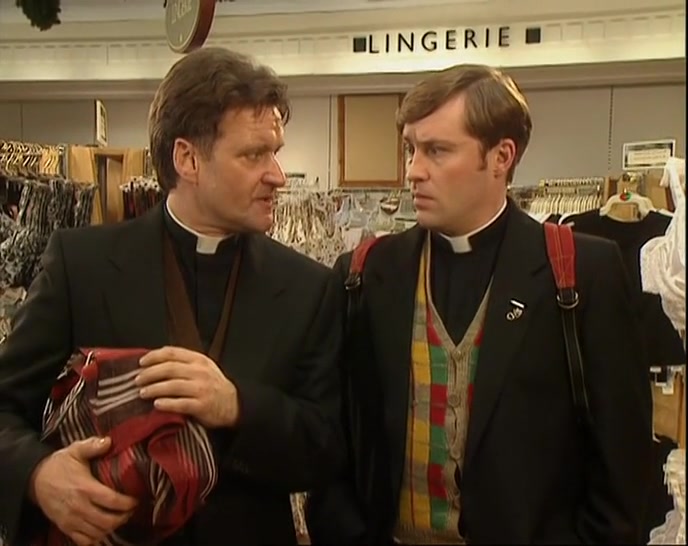 WE'RE TRYING TO FIND OUR WAY OUT OF THE LINGERIE SECTION. 