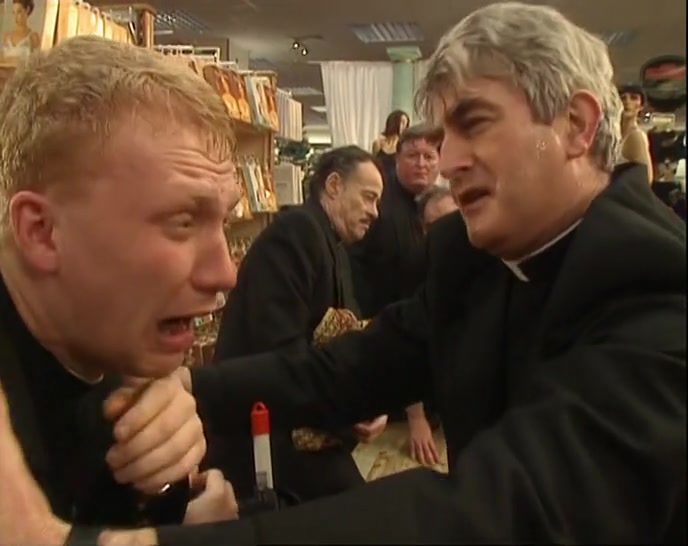 HANG ON. YOU'VE GOT TO EXPECT THIS KIND OF THING IN THE PRIESTHOOD. 