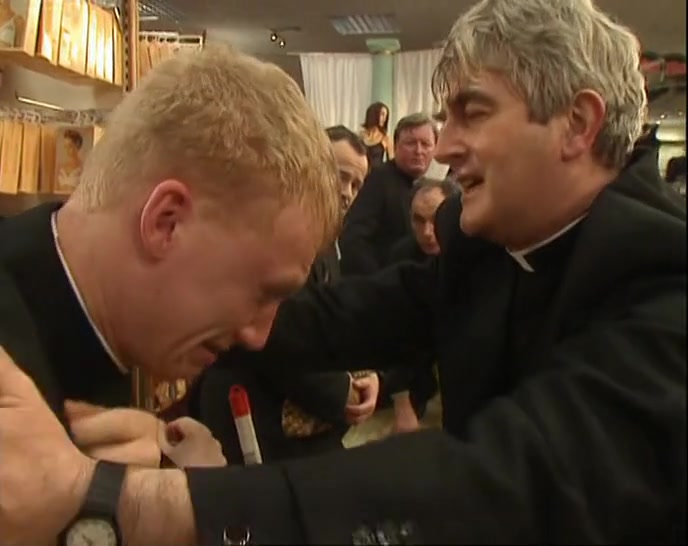 HANG ON. YOU'VE GOT TO EXPECT THIS KIND OF THING IN THE PRIESTHOOD. 