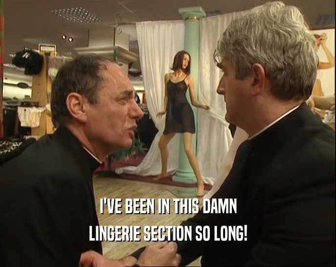 I'VE BEEN IN THIS DAMN LINGERIE SECTION SO LONG! 