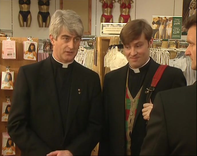 YOU KNOW, FOUR PRIESTS, HANGING ROUND THE, UM, FRILLY SECTION. 