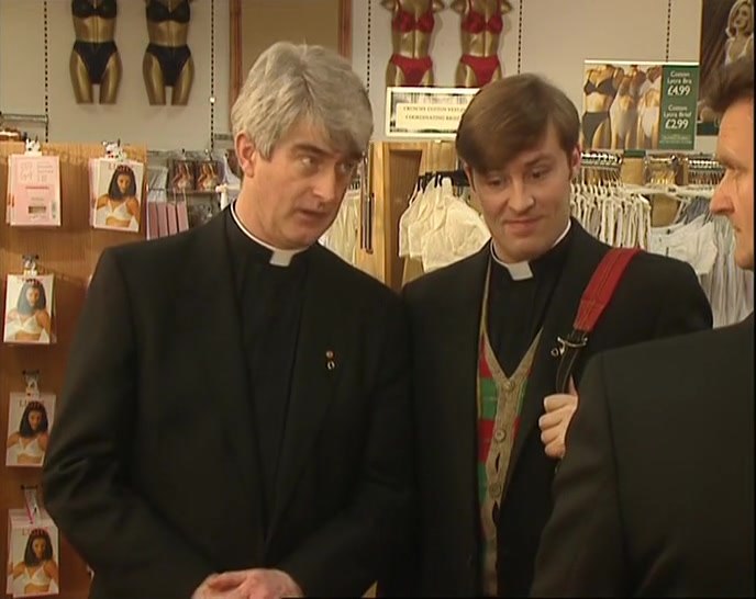 YOU KNOW, FOUR PRIESTS, HANGING ROUND THE, UM, FRILLY SECTION. 