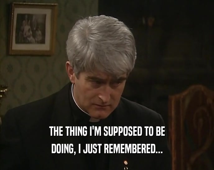 THE THING I'M SUPPOSED TO BE DOING, I JUST REMEMBERED... 