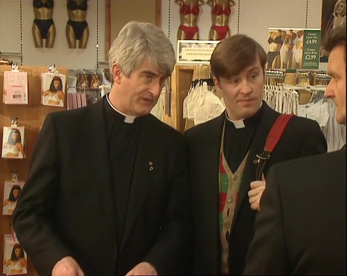 YOU KNOW, FOUR PRIESTS, HANGING ROUND THE, UM, FRILLY SECTION. 