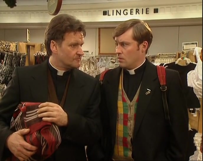WE'RE TRYING TO FIND OUR WAY OUT OF THE LINGERIE SECTION. 