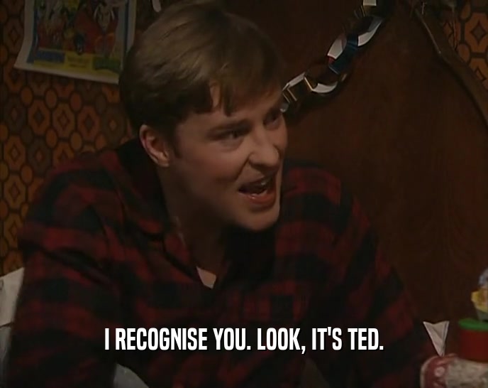 I RECOGNISE YOU. LOOK, IT'S TED.  
