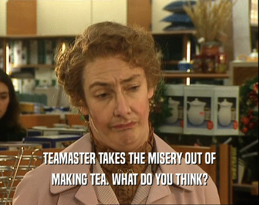 TEAMASTER TAKES THE MISERY OUT OF
 MAKING TEA. WHAT DO YOU THINK?
 