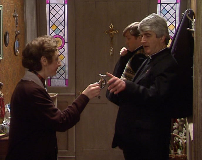 DOUGAL, I TOLD YOU TO PUT THAT AWAY SAFELY. 