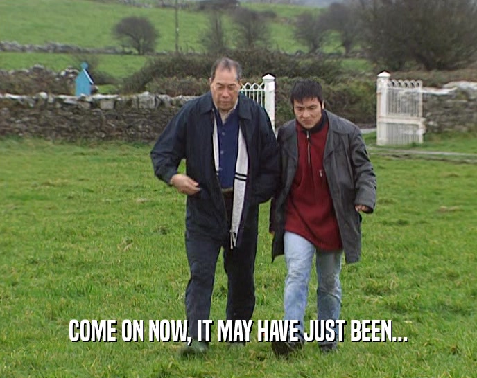 COME ON NOW, IT MAY HAVE JUST BEEN...  