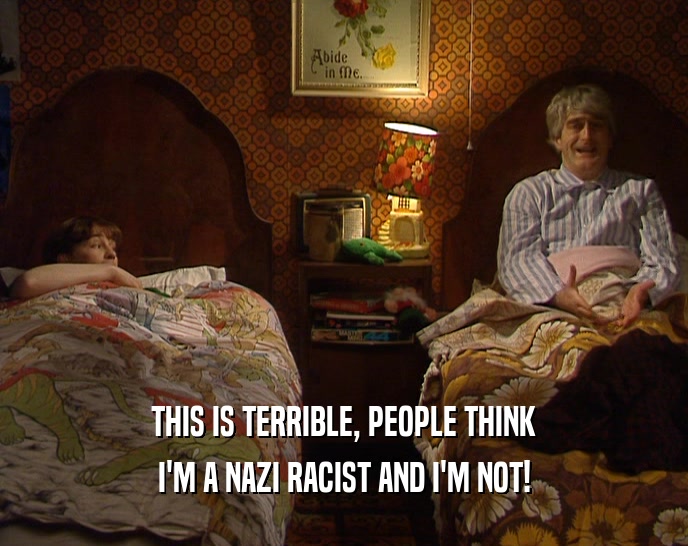 THIS IS TERRIBLE, PEOPLE THINK I'M A NAZI RACIST AND I'M NOT! 