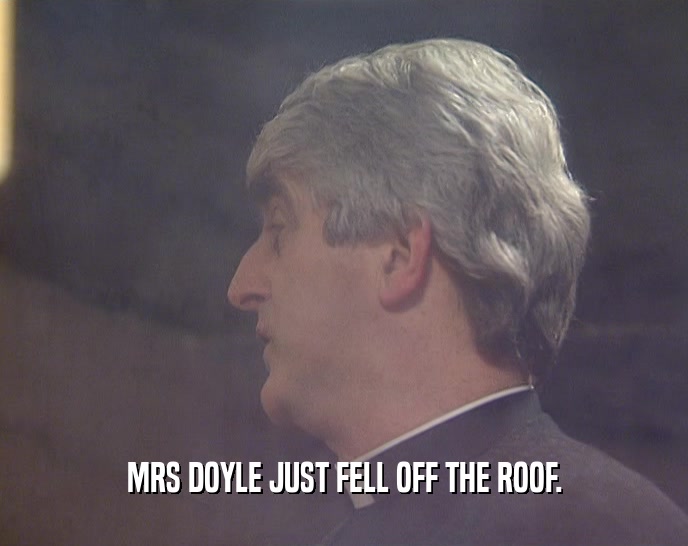 MRS DOYLE JUST FELL OFF THE ROOF.
  