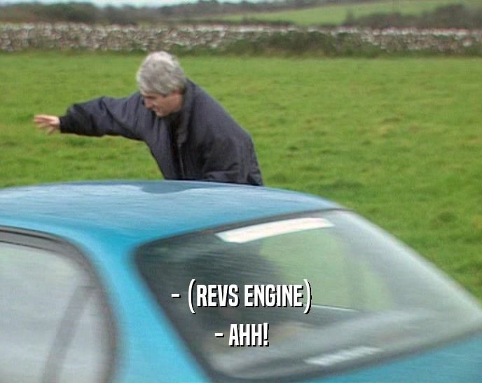 - (REVS ENGINE)
 - AHH!
 