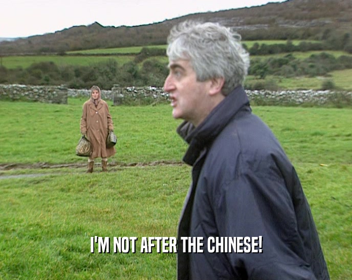 I'M NOT AFTER THE CHINESE!  