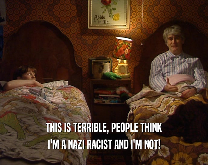 THIS IS TERRIBLE, PEOPLE THINK I'M A NAZI RACIST AND I'M NOT! 