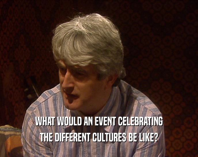 WHAT WOULD AN EVENT CELEBRATING THE DIFFERENT CULTURES BE LIKE? 