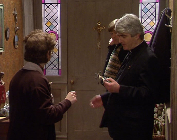 DOUGAL, I TOLD YOU TO PUT THAT AWAY SAFELY. 
