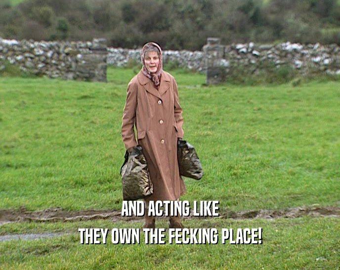 AND ACTING LIKE THEY OWN THE FECKING PLACE! 