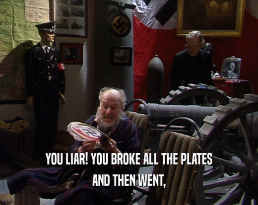 YOU LIAR! YOU BROKE ALL THE PLATES AND THEN WENT, 