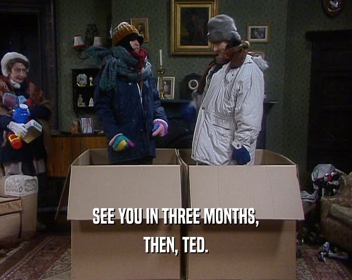 SEE YOU IN THREE MONTHS, THEN, TED. 