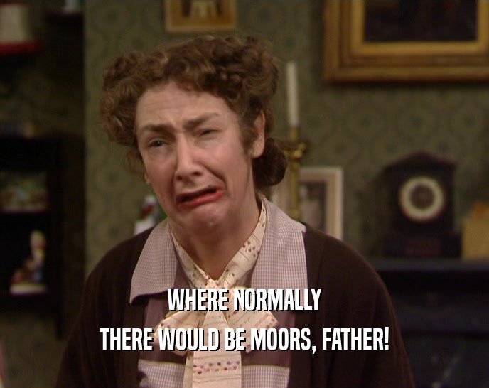 WHERE NORMALLY THERE WOULD BE MOORS, FATHER! 