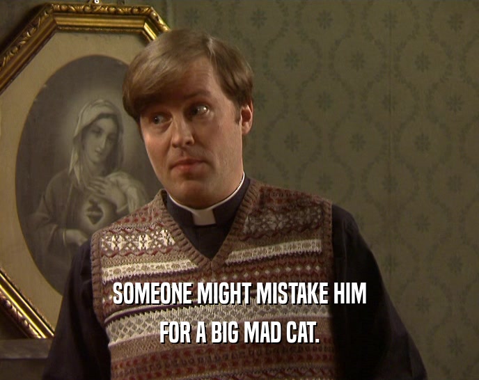 SOMEONE MIGHT MISTAKE HIM FOR A BIG MAD CAT. 