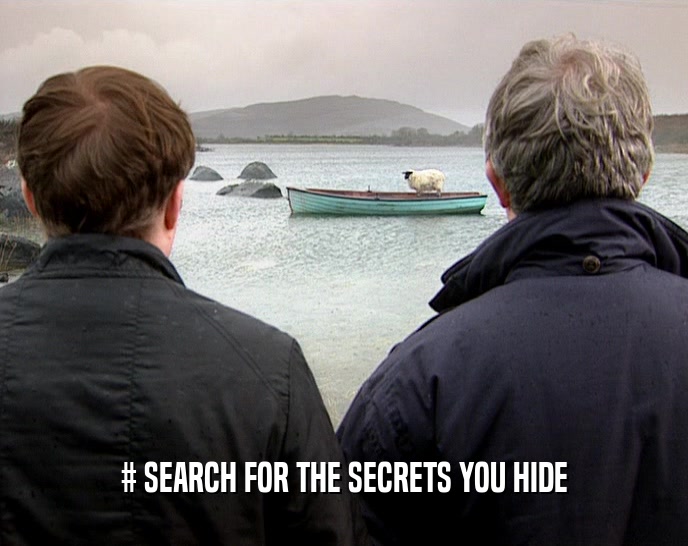 # SEARCH FOR THE SECRETS YOU HIDE
  