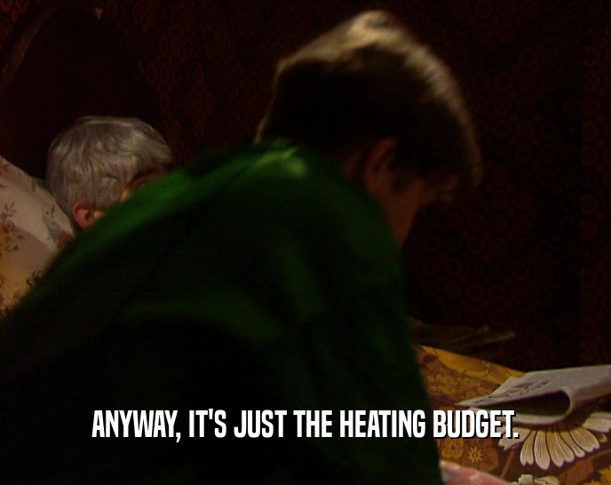 ANYWAY, IT'S JUST THE HEATING BUDGET.  