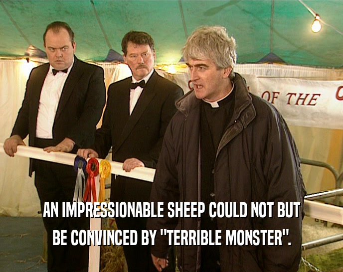 AN IMPRESSIONABLE SHEEP COULD NOT BUT BE CONVINCED BY 
