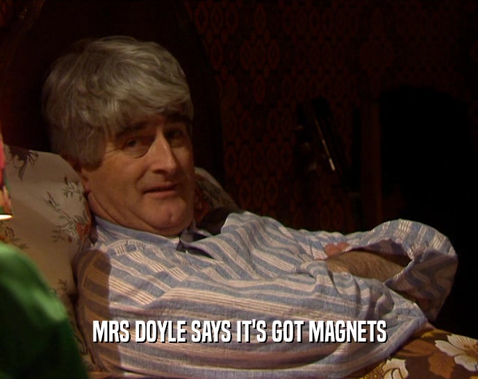 MRS DOYLE SAYS IT'S GOT MAGNETS  