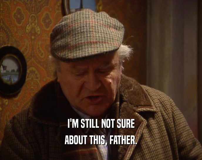I'M STILL NOT SURE ABOUT THIS, FATHER. 