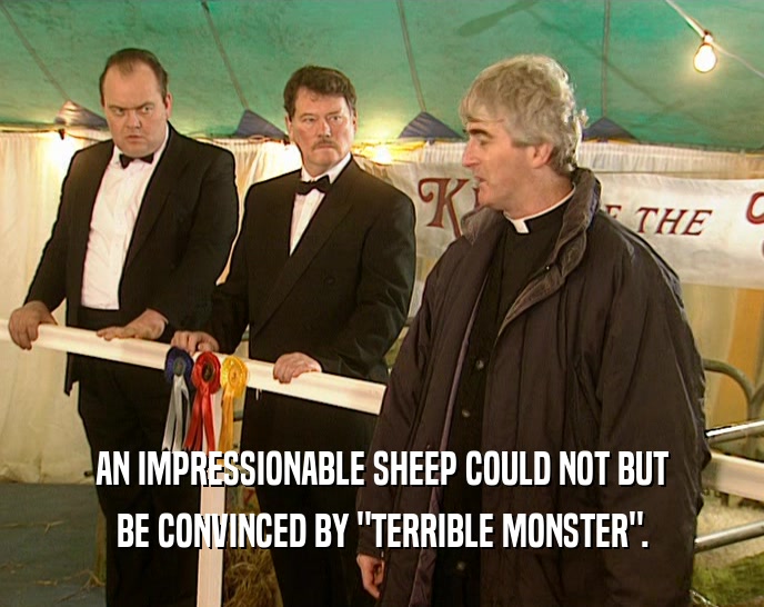 AN IMPRESSIONABLE SHEEP COULD NOT BUT BE CONVINCED BY 