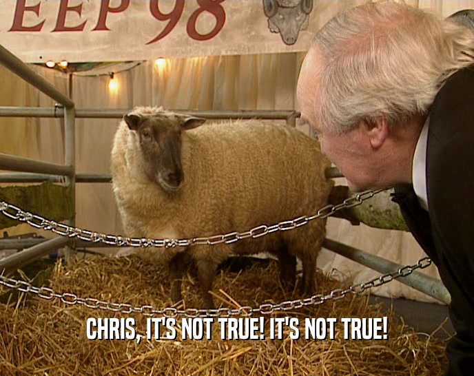 CHRIS, IT'S NOT TRUE! IT'S NOT TRUE!
  