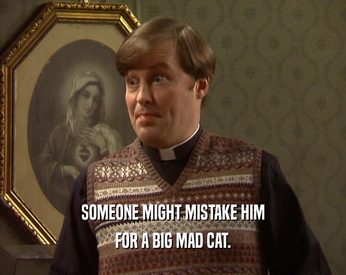 SOMEONE MIGHT MISTAKE HIM FOR A BIG MAD CAT. 