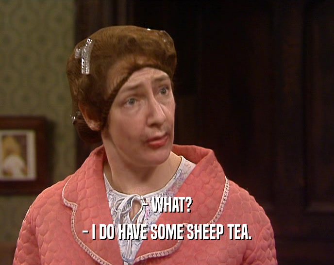 - WHAT? - I DO HAVE SOME SHEEP TEA. 