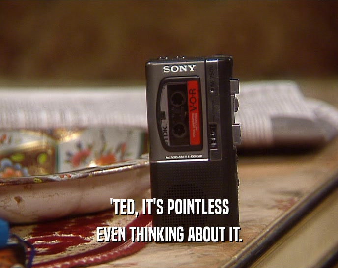 'TED, IT'S POINTLESS EVEN THINKING ABOUT IT. 