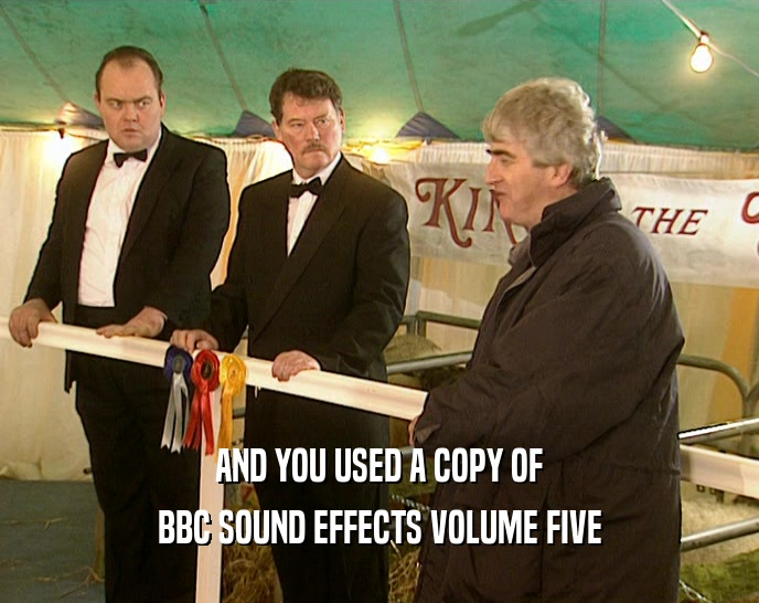 AND YOU USED A COPY OF BBC SOUND EFFECTS VOLUME FIVE 