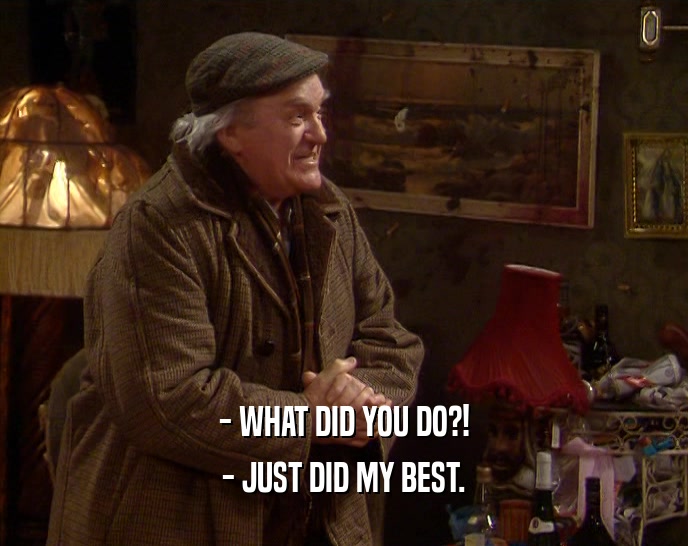 - WHAT DID YOU DO?! - JUST DID MY BEST. 